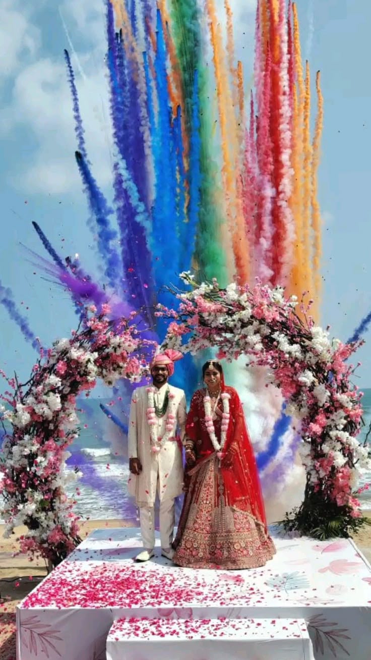 Pack Fumigènes Mariage Brume d’Émotion – Effet Éventail Multicolore