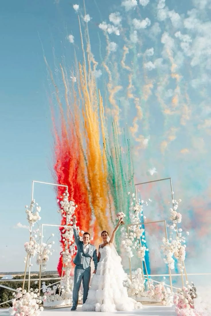 Pack Fumigènes Mariage Brume d’Émotion – Effet Éventail Multicolore